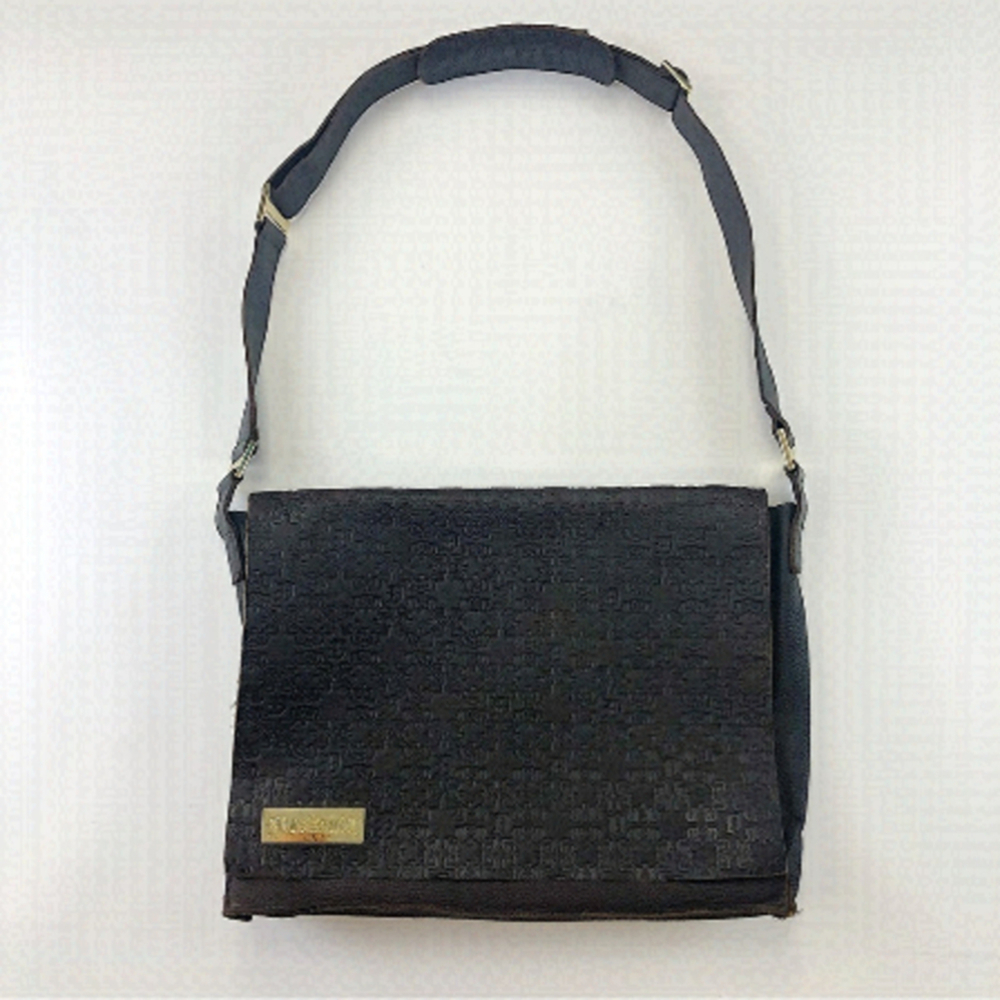 DUSSAULT brown leather Limited Edition Gene Simmons messenger bag